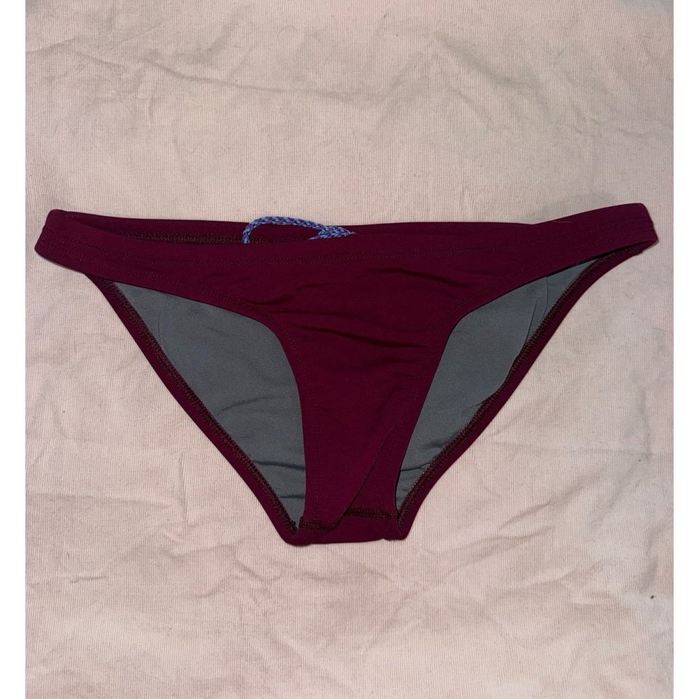 Jolyn drawstring‎ burgundy purple bikini bottoms medium made in USA